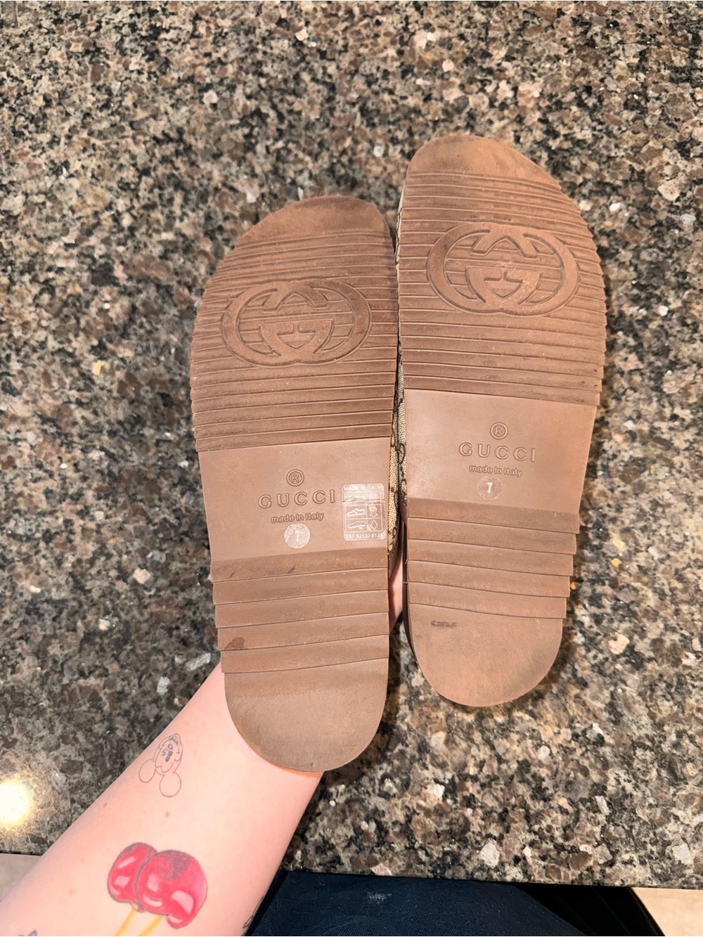 Gucci Brown Monogram Horsebit Canvas Slide Mules - Picture 4 of 4